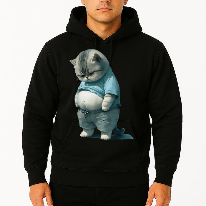 Funny Fat Cat Art Design Fat Kitten Cat Lover Hoodie
