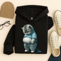 Funny Fat Cat Art Design Fat Kitten Cat Lover Hoodie
