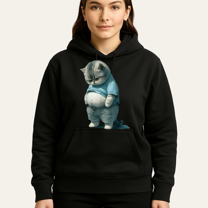 Funny Fat Cat Art Design Fat Kitten Cat Lover Hoodie