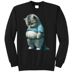 Funny Fat Cat Art Design Fat Kitten Cat Lover Sweatshirt