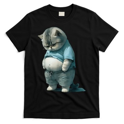 Funny Fat Cat Art Design Fat Kitten Cat Lover T-Shirt