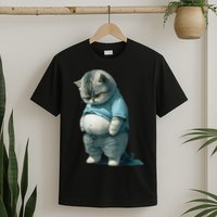 Funny Fat Cat Art Design Fat Kitten Cat Lover T-Shirt