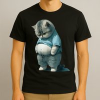 Funny Fat Cat Art Design Fat Kitten Cat Lover T-Shirt
