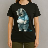 Funny Fat Cat Art Design Fat Kitten Cat Lover T-Shirt