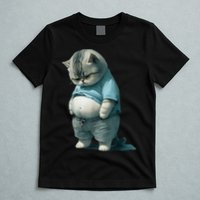 Funny Fat Cat Art Design Fat Kitten Cat Lover T-Shirt