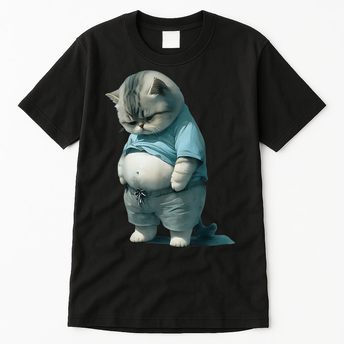 Funny Fat Cat Art Design Fat Kitten Cat Lover Tall T-Shirt