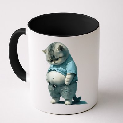 Funny Fat Cat Art Design Fat Kitten Cat Lover Mug