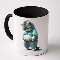 Funny Fat Cat Art Design Fat Kitten Cat Lover Mug
