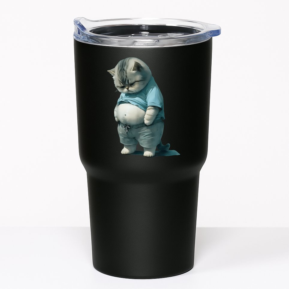 Funny Fat Cat Art Design Fat Kitten Cat Lover Tumbler
