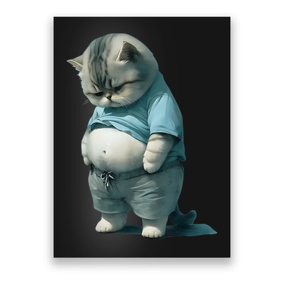 Funny Fat Cat Art Design Fat Kitten Cat Lover Poster