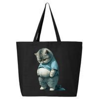 Funny Fat Cat Art Design Fat Kitten Cat Lover 25L Jumbo Tote