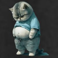 Funny Fat Cat Art Design Fat Kitten Cat Lover 25L Jumbo Tote