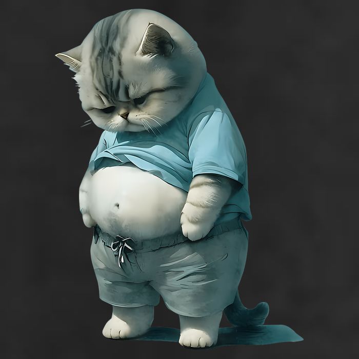 Funny Fat Cat Art Design Fat Kitten Cat Lover 25L Jumbo Tote