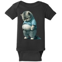 Funny Fat Cat Art Design Fat Kitten Cat Lover Baby Bodysuit