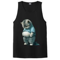 Funny Fat Cat Art Design Fat Kitten Cat Lover PosiCharge Competitor Tank