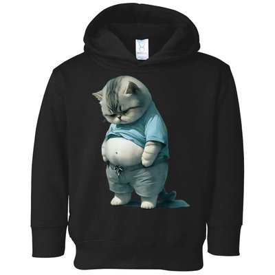 Funny Fat Cat Art Design Fat Kitten Cat Lover Toddler Hoodie
