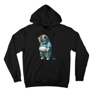 Funny Fat Cat Art Design Fat Kitten Cat Lover Tall Hoodie