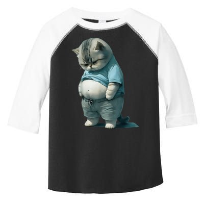 Funny Fat Cat Art Design Fat Kitten Cat Lover Toddler Fine Jersey T-Shirt