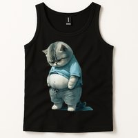 Funny Fat Cat Art Design Fat Kitten Cat Lover Tank Top