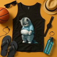 Funny Fat Cat Art Design Fat Kitten Cat Lover Tank Top
