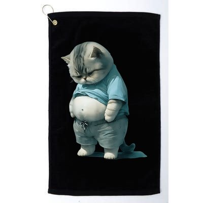 Funny Fat Cat Art Design Fat Kitten Cat Lover Golf Towel
