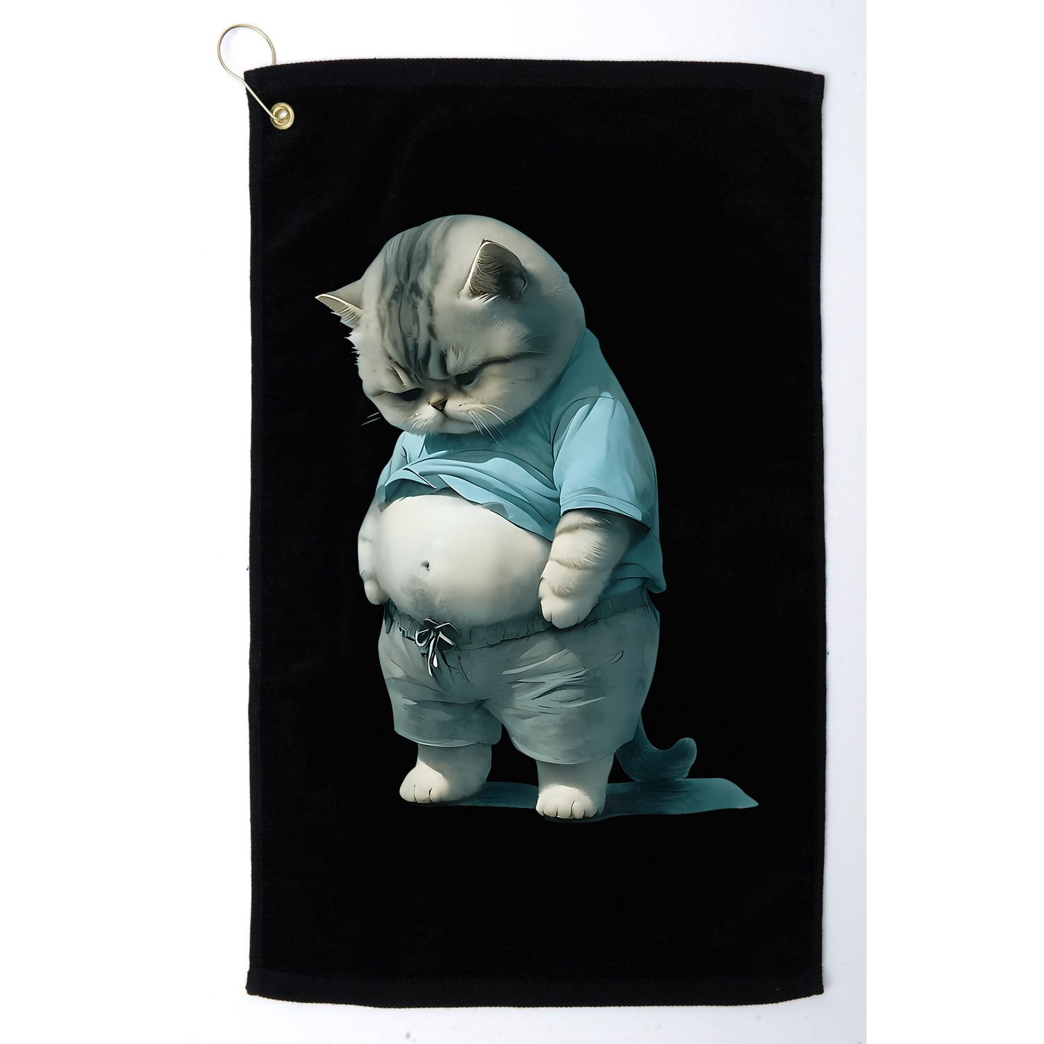 Funny Fat Cat Art Design Fat Kitten Cat Lover Golf Towel