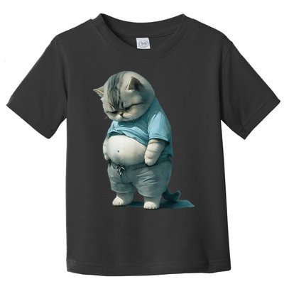 Funny Fat Cat Art Design Fat Kitten Cat Lover Toddler T-Shirt