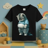 Funny Fat Cat Art Design Fat Kitten Cat Lover Toddler T-Shirt