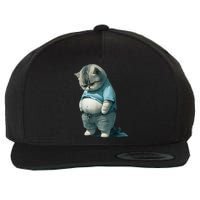 Funny Fat Cat Art Design Fat Kitten Cat Lover Wool Snapback Cap
