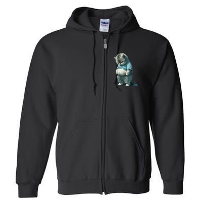 Funny Fat Cat Art Design Fat Kitten Cat Lover Full Zip Hoodie