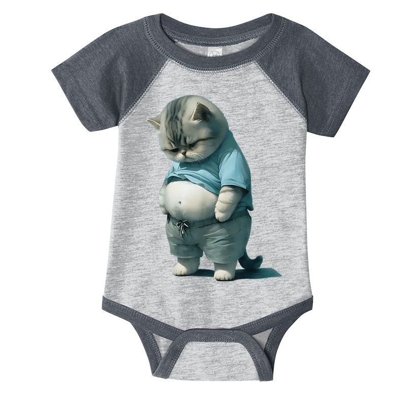 Funny Fat Cat Art Design Fat Kitten Cat Lover Infant Baby Jersey Bodysuit