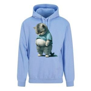 Funny Fat Cat Art Design Fat Kitten Cat Lover Unisex Surf Hoodie