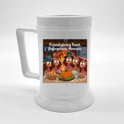 Friendsgiving Feast Cozy Thanksgiving Happy Turkeys Grateful Turkeys Thanksgivin Beer Stein