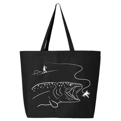 Fly Fishinger Catches Big Trout For Mountain Lover 25L Jumbo Tote