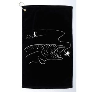 Fly Fishinger Catches Big Trout For Mountain Lover Platinum Collection Golf Towel