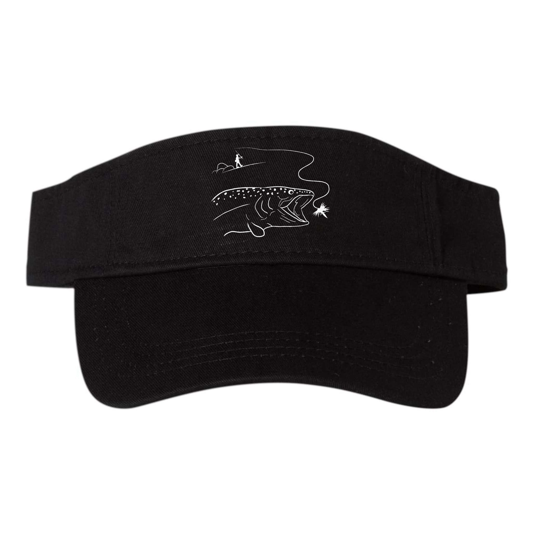 Fly Fishinger Catches Big Trout For Mountain Lover Visor