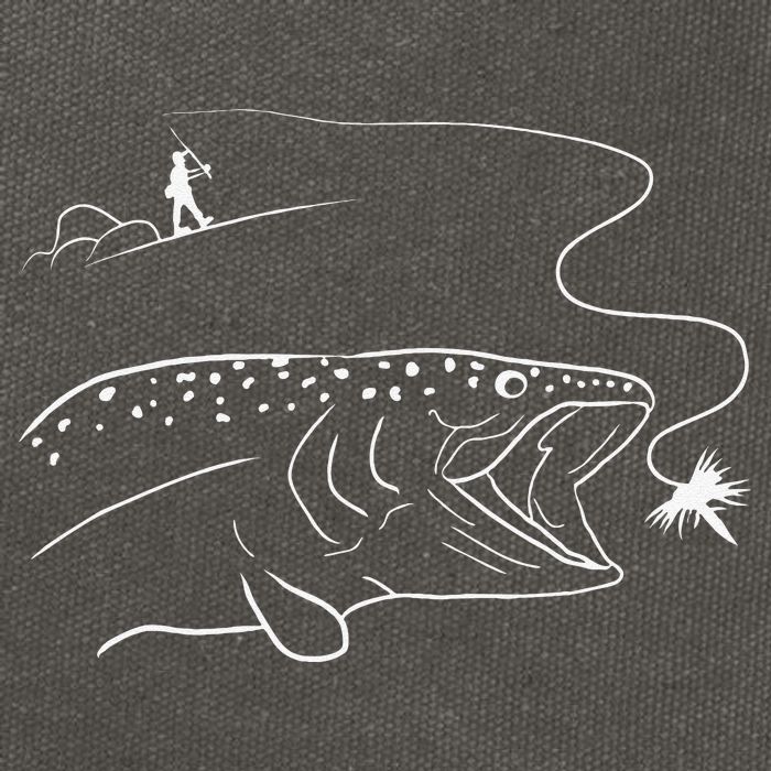 Fly Fishinger Catches Big Trout For Mountain Lover Cotton Canvas Backpack