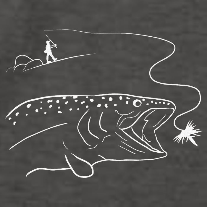Fly Fishinger Catches Big Trout For Mountain Lover Vector Backpack