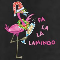 Falala Flamingo Christmas Holiday Festive 7 Panel Mesh Trucker Snapback Hat