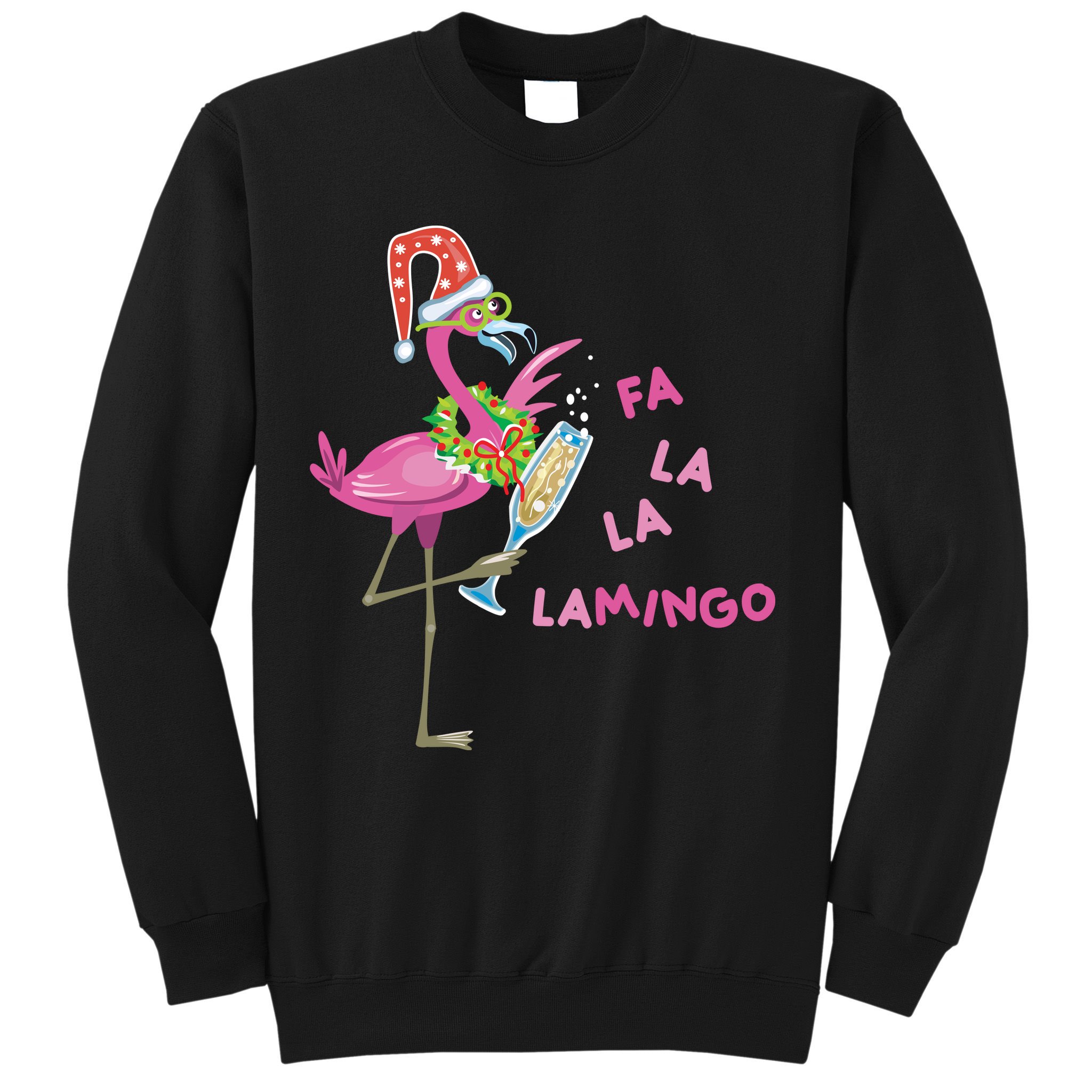 Falala Flamingo Christmas Holiday Festive Sweatshirt