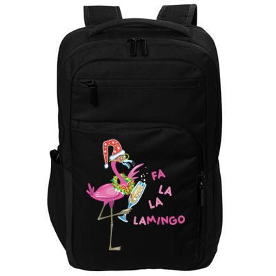 Falala Flamingo Christmas Holiday Festive Impact Tech Backpack