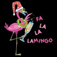 Falala Flamingo Christmas Holiday Festive Button