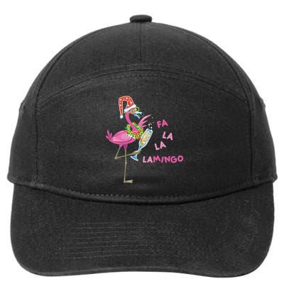 Falala Flamingo Christmas Holiday Festive 7-Panel Snapback Hat