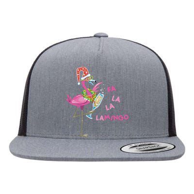 Falala Flamingo Christmas Holiday Festive Flat Bill Trucker Hat