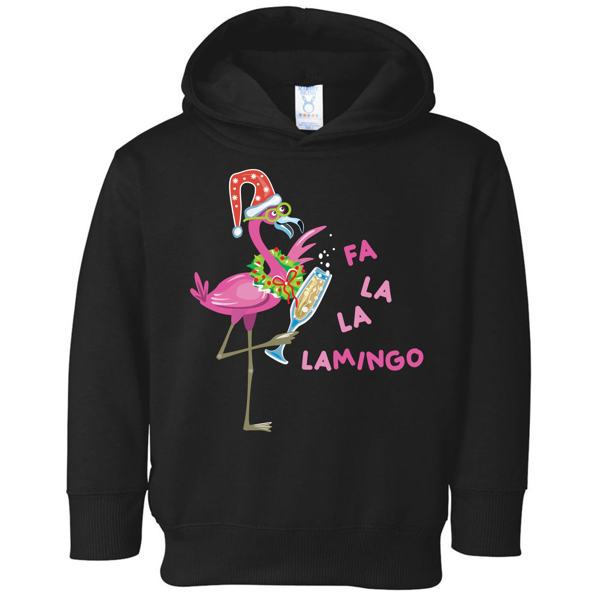 Falala Flamingo Christmas Holiday Festive Toddler Hoodie