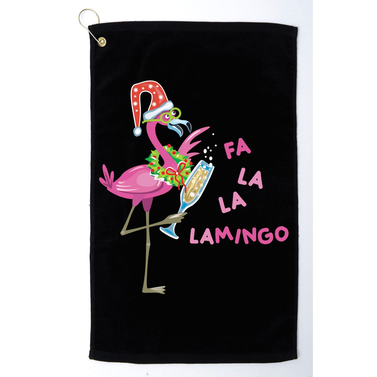Falala Flamingo Christmas Holiday Festive Golf Towel