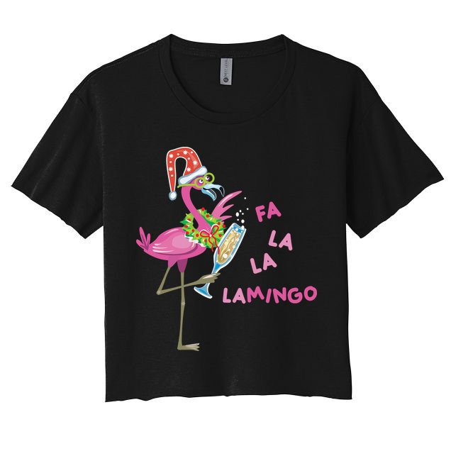 Falala Flamingo Christmas Holiday Festive Crop Top