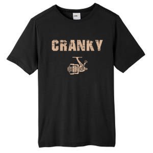 Funny Fishing  Cranky Fishing Reel Tall Fusion ChromaSoft Performance T-Shirt