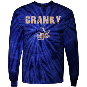 Funny Fishing  Cranky Fishing Reel Tie-Dye Long Sleeve Shirt