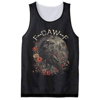 Funny F Caw F Raven Bird Saying Graphic Mesh Reversible Basketball Jersey Tank